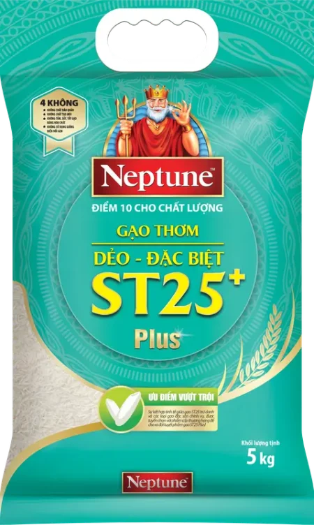 Gạo thơm dẻo đặc biệt Neptune ST25+ Plus - Túi 5kg